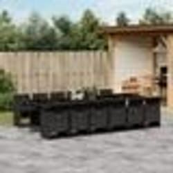 vidaXL Ensemble à manger de jardin 13 pcs coussins noir résine tressée