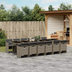 vidaXL Ensemble à manger de jardin avec coussins 13 pcs résine tressée