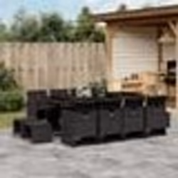 vidaXL Ensemble à manger de jardin 13 pcs coussins noir résine tressée