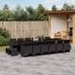 vidaXL Ensemble à manger de jardin 17 pcs coussins noir résine tressée