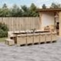 vidaXL Ensemble à manger de jardin et coussins 17 pcs beige