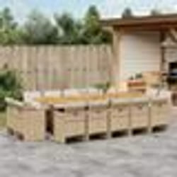 vidaXL Ensemble à manger de jardin et coussins 15 pcs beige