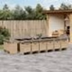 vidaXL Ensemble à manger de jardin et coussins 17 pcs mélange beige