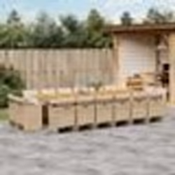 vidaXL Ensemble à manger de jardin et coussins 17 pcs beige