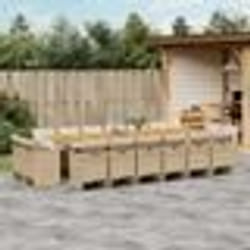 vidaXL Ensemble à manger de jardin et coussins 17 pcs beige