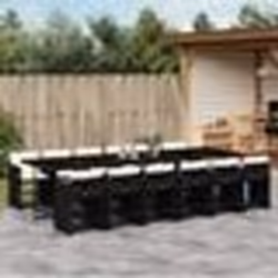 vidaXL Ensemble à manger de jardin 13 pcs coussins noir résine tressée