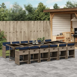 vidaXL Ensemble à manger de jardin avec coussins 13 pcs résine tressée