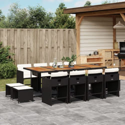 Vidaxl - Ensemble à manger de jardin 13 pcs coussins noir résine tressée