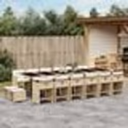 vidaXL Ensemble à manger de jardin et coussins 17 pcs beige