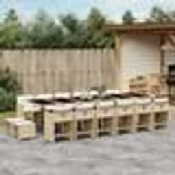 vidaXL Ensemble à manger de jardin et coussins 17 pcs beige