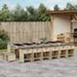 vidaXL Ensemble à manger de jardin et coussins 17 pcs mélange beige