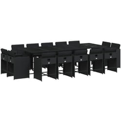 Vidaxl - Ensemble à manger de jardin 15 pcs coussins noir résine tressée