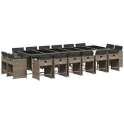 Vidaxl - Ensemble à manger de jardin 17 pcs et coussins résine tressée