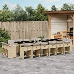 Vidaxl - Ensemble à manger de jardin et coussins 17 pcs mélange beige