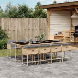 Vidaxl - Ensemble à manger de jardin et coussins 9 pcs mélange beige