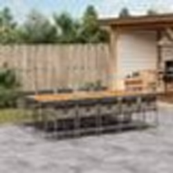 vidaXL Ensemble à manger de jardin 11pcs avec coussins gris poly rotin