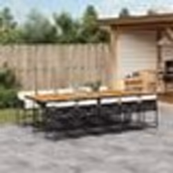 vidaXL Ensemble à manger de jardin 11 pcs coussins noir résine tressée