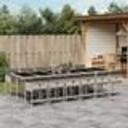vidaXL Ensemble à manger de jardin et coussins 13 pcs gris clair rotin