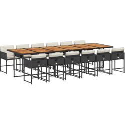 Ensemble à manger de jardin 13 pcs coussins noir résine tressée - Vidaxl