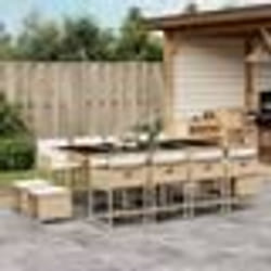 vidaXL Ensemble à manger de jardin et coussins 13 pcs beige