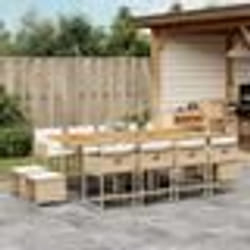 vidaXL Ensemble à manger de jardin et coussins 13 pcs beige