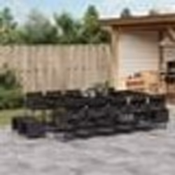 vidaXL Ensemble à manger de jardin 15 pcs coussins noir résine tressée