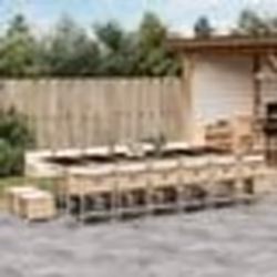 vidaXL Ensemble à manger de jardin et coussins 17 pcs beige