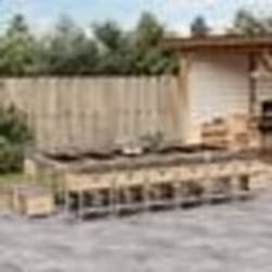 vidaXL Ensemble à manger de jardin et coussins 17 pcs mélange beige