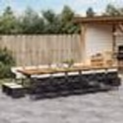 vidaXL Ensemble à manger de jardin 17 pcs coussins noir résine tressée