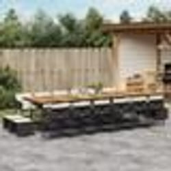 vidaXL Ensemble à manger de jardin 17 pcs coussins noir résine tressée