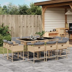 Vidaxl - Ensemble à manger de jardin et coussins 11 pcs mélange beige