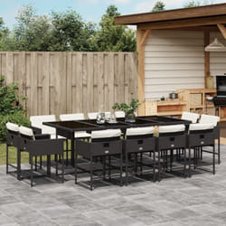 Vidaxl - Ensemble à manger de jardin 13 pcs coussins noir résine tressée