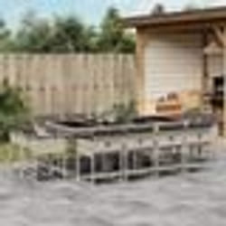 vidaXL Ensemble à manger de jardin et coussins 13 pcs gris clair rotin