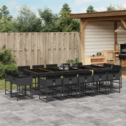 Vidaxl - Ensemble à manger de jardin 15 pcs coussins noir résine tressée