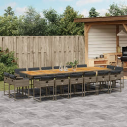 Vidaxl - Ensemble à manger de jardin 17 pcs et coussins résine tressée