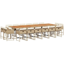 Vidaxl - Ensemble à manger de jardin et coussins 17 pcs beige