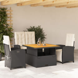 Vidaxl - Ensemble à manger de jardin 4 pcs avec coussins noir