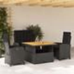 vidaXL Ensemble à manger de jardin 4 pcs avec coussins noir