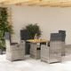 vidaXL Ensemble à manger de jardin 5 pcs coussins gris résine tressée
