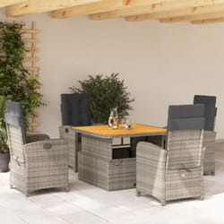 Vidaxl - Ensemble à manger de jardin 5 pcs coussins gris résine tressée