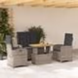 vidaXL Ensemble à manger jardin 4pcs et coussins Gris Résine tressée