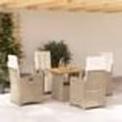 vidaXL Ensemble à manger de jardin avec coussins 5pcs Beige poly rotin