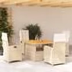 vidaXL Ensemble à manger de jardin avec coussins 5pcs Beige poly rotin