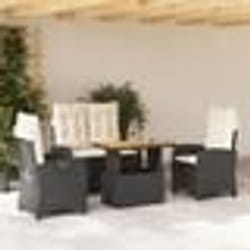 vidaXL Ensemble à manger de jardin 4 pcs avec coussins noir