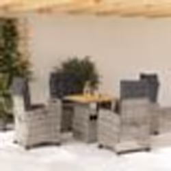 vidaXL Ensemble à manger de jardin 5 pcs coussins gris résine tressée