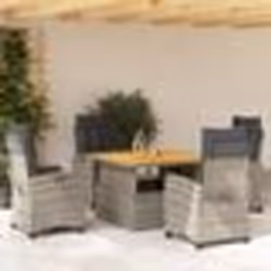 vidaXL Ensemble à manger de jardin 5 pcs coussins gris résine tressée