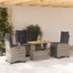 vidaXL Ensemble à manger jardin 4pcs et coussins Gris Résine tressée