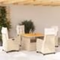 vidaXL Ensemble à manger de jardin avec coussins 5pcs Beige poly rotin