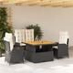 vidaXL Ensemble à manger de jardin 4 pcs avec coussins noir