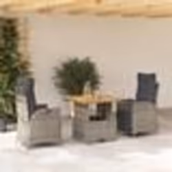 vidaXL Ensemble à manger de jardin 3 pcs coussins gris résine tressée
